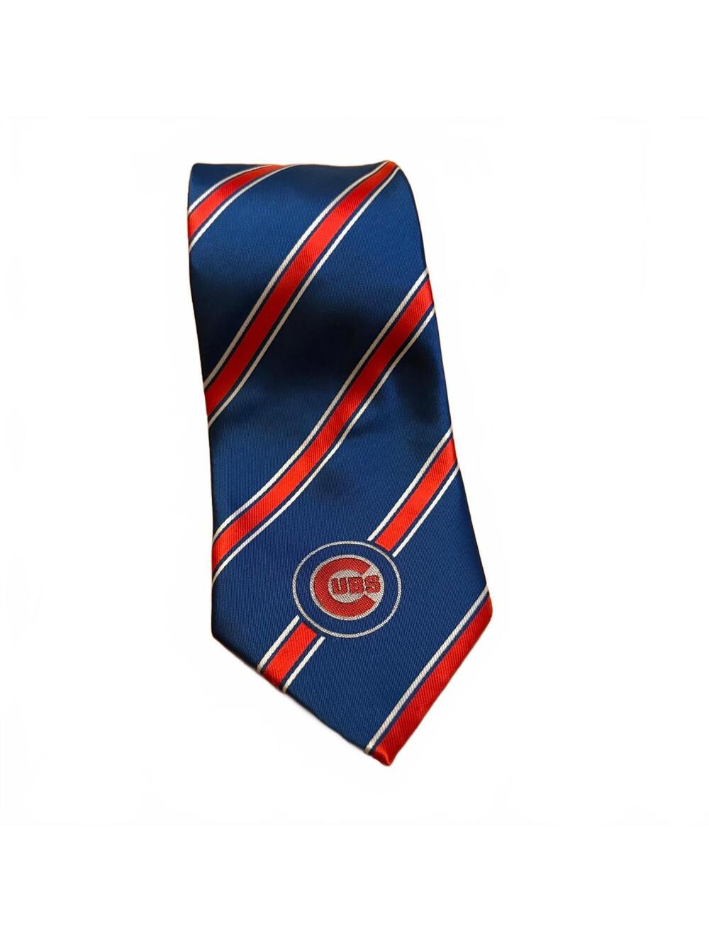 Chicago Cubs MLB Baseball Blue Red Striped Tie Polyester